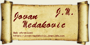 Jovan Medaković vizit kartica